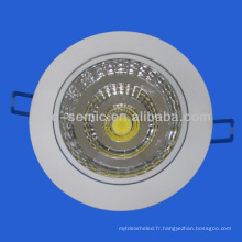 Chine fabricant nouvelle arrivée ronde blanc aluminium coquille haute lumière nette COB Downlight LED pour restaurant